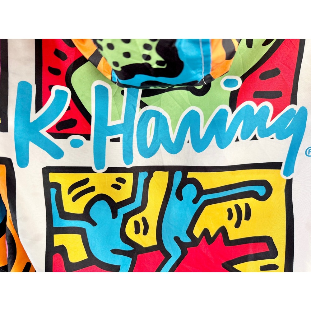 Members Only Keith Haring Windbreaker Jacket Pop Art Graphic Anorak Multicolor - Picture 12 of 15